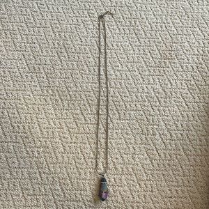 Opalescent crystal long necklace